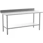 Flash Furniture Commercial Stainless Steel Kitchen Prep and Work Table NH-WT-3072-GG-B4-GG