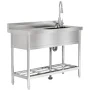 Garvee 47x37x20In Freestanding Stainless Steel Utility Sink