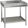 Stainless Steel Table with Backsplash, 36 x 30 Inches, Silver