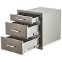 SunnyFurn Triple Stainless Steel Outdoor Kitchen Drawer Cabinet