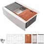 LUXEYARD Drop in Farmhouse Sink Workstation