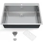 Deluxe 36X22x10 inch Drop-In Kitchen Basin