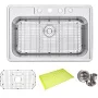 eModern Decor 33'' L x 22'' W Drop-In Kitchen Sink