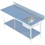 Sapphire Manufacturing SMTPS-3072R 72" Work Table with Prep Sink, Bowl On Right - 16 Gauge
