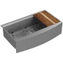 Santa Cruz Apron-Front Farmhouse Single Bowl Workstation Sink