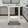 VEVOR Stainless Steel Food Prep Table Wheels Adjustable Undershelf Commercial Kitchen Workstation