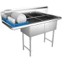 Prepline 56" Two Compartment Commercial Sink