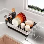 Beherzt Large Stainless Steel Dish Drying Racks with Drainboard,Countertop Dish Drainer Rack,Kitchen Sink Dish Rack