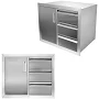 Large Capacity Stainless Steel Cabinet, Outdoor Kitchen Cabinet with Hidden Handles, Corrosion Resistant, Storage Drawers for Outdoor Kitchen, Size: