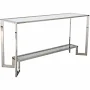 Casa Padrino Luxury Stainless Steel Console Table with Glass Top Silver 160 cm