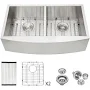 LUXEYARD Double Bowl Farmhouse Sink