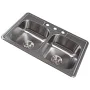 MS International Drop-In 33" Stainless Steel Double Bowl Equal Kitchen Sink