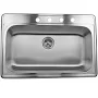 Overstock 33-inch Self Rimming Drop-in Single Bowl Kitchen Sink