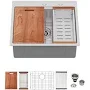 Sarlai 28 in. Single Bowl Drop-In/Topmount Workstation Kitchen Sink