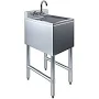 Amgood 18.75 x 14 Stainless Steel Under Bar Utility Sink with Faucet