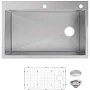 Glacier Bay Professional Zero Radius 33 in. Drop-In Single Bowl Kitchen Sink