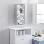 HOMCOM 11.75 in. W x 23.5 in. H Medium Rectangular Silver Stainless Steel Surface Mount Medicine Cabinet Without Mirror