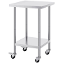 SKYSHALO 24 x 24 x 38 in. 700lbs. Silver Kitchen Prep Table Load Capacity 4