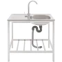 Stainless Steel Kitchen Sink, 29.5x29.5x15.7 Inch Commercial Sink, Single Bowl Heavy Duty Prep Sink with Countertop, Large Capacity Sink for Outdoor