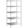 Regency Spec Line 24" x 36" x 74" NSF Solid Stainless Steel Stationary Shelving Starter Kit with 5 Shelves
