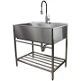 Transolid Stainless Steel Laundry Sink with Wash Stand & Faucet