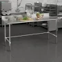 FLASH FURNITURE Reese Commercial Stainless Steel Kitchen Prep and Work Table NH-WT-3072-OG