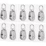 Uxcell M15 Lifting Crane Swivel Hook Single Pulley Block Hanging Wire Towing Wheel 10pcs
