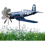 Airplane Wind Spinner, Airplane Weather Vane for The Yard Garden Wind Sculpture Windmill Aircraft Pinwheel Metal Handmade A-irplane W-eathervanes