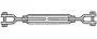 Turnbuckle, 3/4" Jaw & Jaw Style, 9" Take Up, 20" Closed Length, 5200 lbs. Capacity