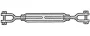 Turnbuckle, 3/4" Jaw & Jaw Style, 12" Take Up, 23" Closed Length, 5200 lbs. Capacity