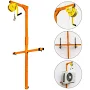 Manual Hand Winch Hoist with Safety Lock, Heavy-Duty AC Lifting Bracket, Portable Hoist Kit for Safe Air Conditioner Outdoor Unit Installation, Orange
