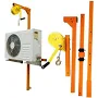 500 LBS Air Conditioner Lifting Crane with Adjustable Height, Air Conditioner Lifting Tool 1500 LBS Winch Load Capacity, Orange Crane Bracket,