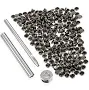 Double-Cap Rivets & Tools Set 6mm Post Length x 8mm Cap Gunmetal