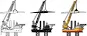 Poster, Print Offshore wind turbine installation vessel with heavy lift crane depicted in a ve, 50x20.8 cm