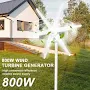 800w 12v/24v Wind Turbine Generator Kit, 6-Blade Wind Turbine with Electromagnetic Controller, High-Efficiency Wind Generator for Home, Farm, RV, Boat
