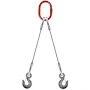 3/8inch 2-Leg Wire Rope Sling Bridle with Latch Sling Hook 5000 lbs WLL 14'