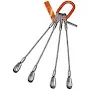 HSI Four Leg Wire Rope Sling, 3/8 in dia, 8 ft Length, Heavy Duty Thimble, 5 ton Capacity, 400HT3/8X-08