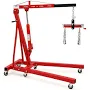 Garvee Folding Engine Hydraulic Lifting Hoist, 4400 lbs Max Weight, 6 Steel Caster Wheels, Red, Size: 4400lbs 6 Wheels Yellow