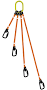 4-Legged Tool Lifting Rope Sling, Small Quick Rigging Connectors 2' 3' 4' 5'