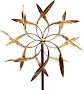 Kinetic Copper Wind Sculpture Dual Spinner Dancing Willow Leaves