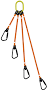 4-Legged Tool Lifting Rope Sling, Medium Quick Rigging Connectors 2' 4' 6' 8'