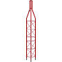 Upper section galvanized hot 3m Tower 450XL Red