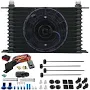 13 Row Transmission Oil Cooler Electric Fan NPT Thermostat Switch Wiring Kit