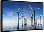 Offshore Wind Farm Framed Canvas | Wind Turbine Architecture Wall Art