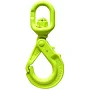 Gunnebo 9/32" (1/4") - 5/16" LBK-7/8-10 Grade 100 Self-Closing Swivel Hook - 5700 lbs WLL - #Z100978, Alloy Steel/Chain | Bishop Lifting