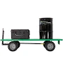 Steel Quad-Steer Trailer, 6000 lb. Capacity, 96"L x 48" W Deck, Pneumatic Wheels, Ring & Pintle Hitch