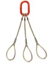 Three leg wire rope bridle with oblong master link on top and standard eyes on bottom 5/16" / 5'