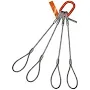 HSI Four Leg Wire Rope Sling, 3/8 in dia, 20 ft Length, Flemish Loop, 5 ton Capacity, 400FL3/8X-20