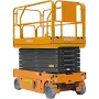 EKKO 45 1/4" x 88 9/16" Battery-Powered Drivable Compact Scissor Lift Work Platform with Guard Rails and 32 13/16' Working Height ES100E - 700 lb. Cap
