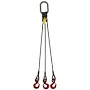 1/2" Triple Leg Wire Rope Bridle & Sling Hook, 15' Lift